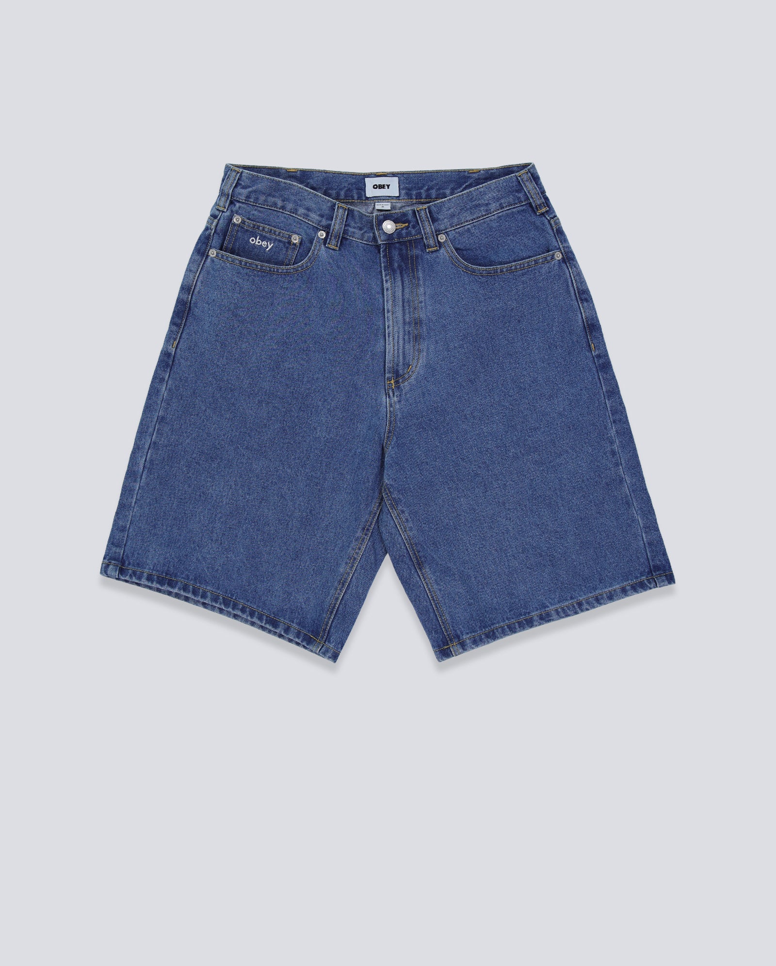 Pantalón Corto Obey Bigwig Baggy Denim Azul Hombre 172100107-LIN