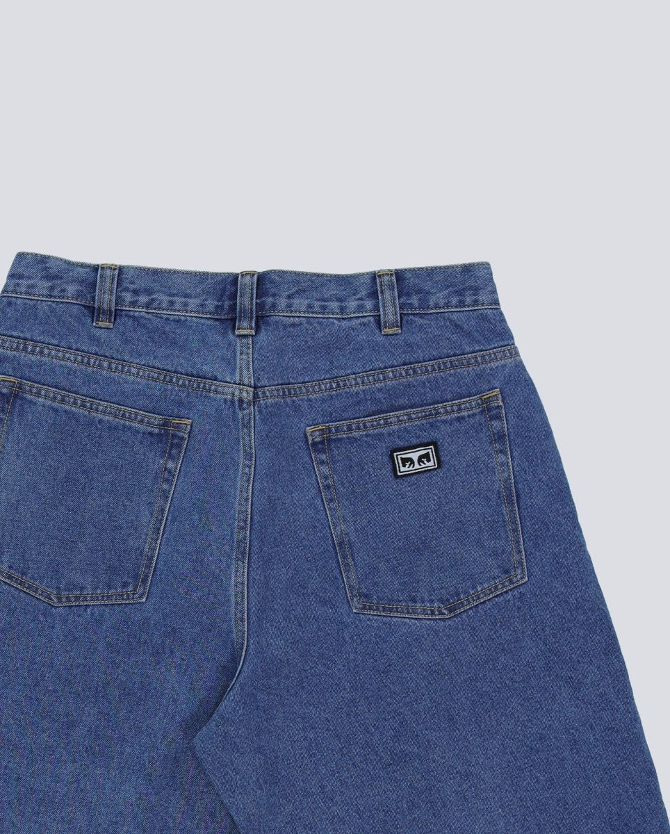 Pantalón Corto Obey Bigwig Baggy Denim Azul Hombre 172100107-LIN
