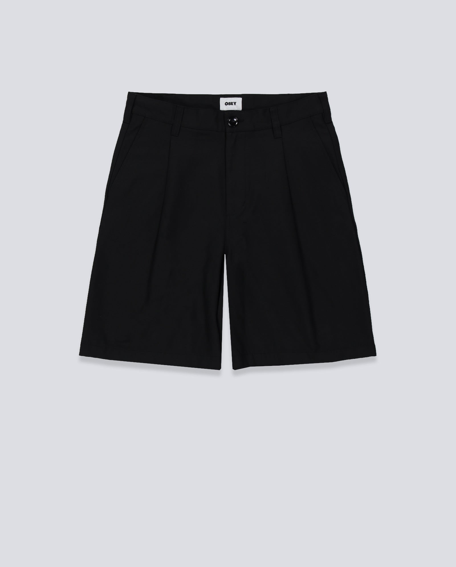 Pantalón Corto Obey Dean Pleated Negro Hombre 172100101-BLK