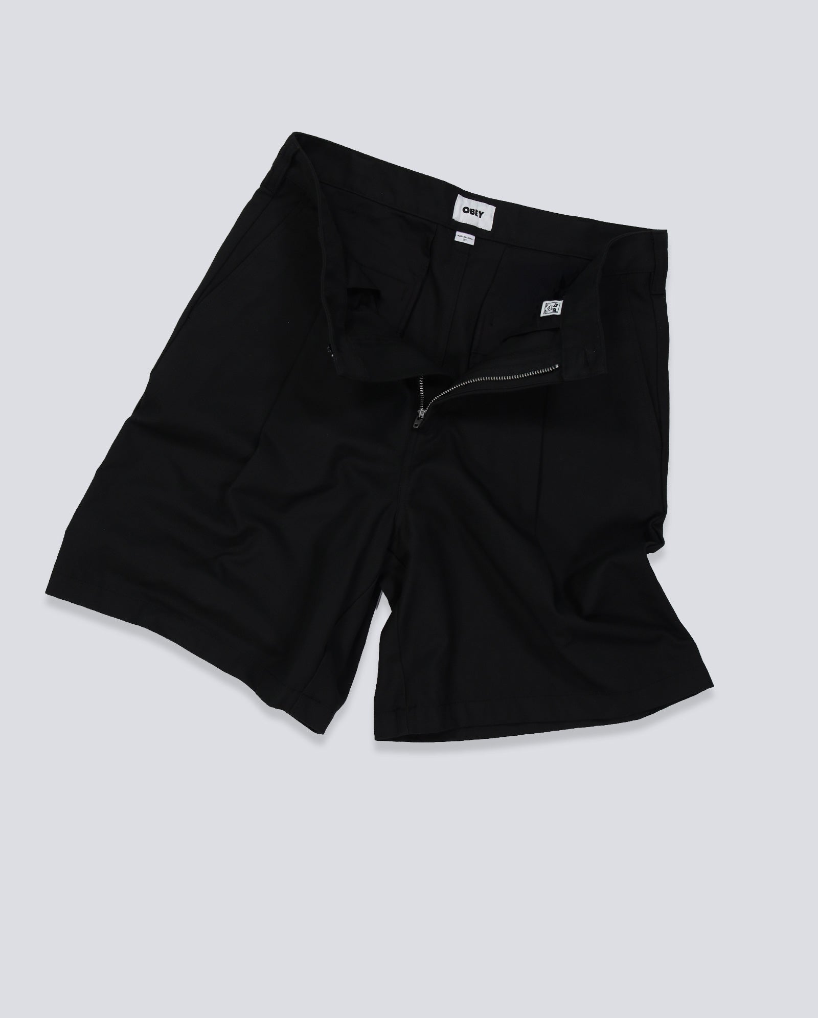 Pantalón Corto Obey Dean Pleated Negro Hombre 172100101-BLK