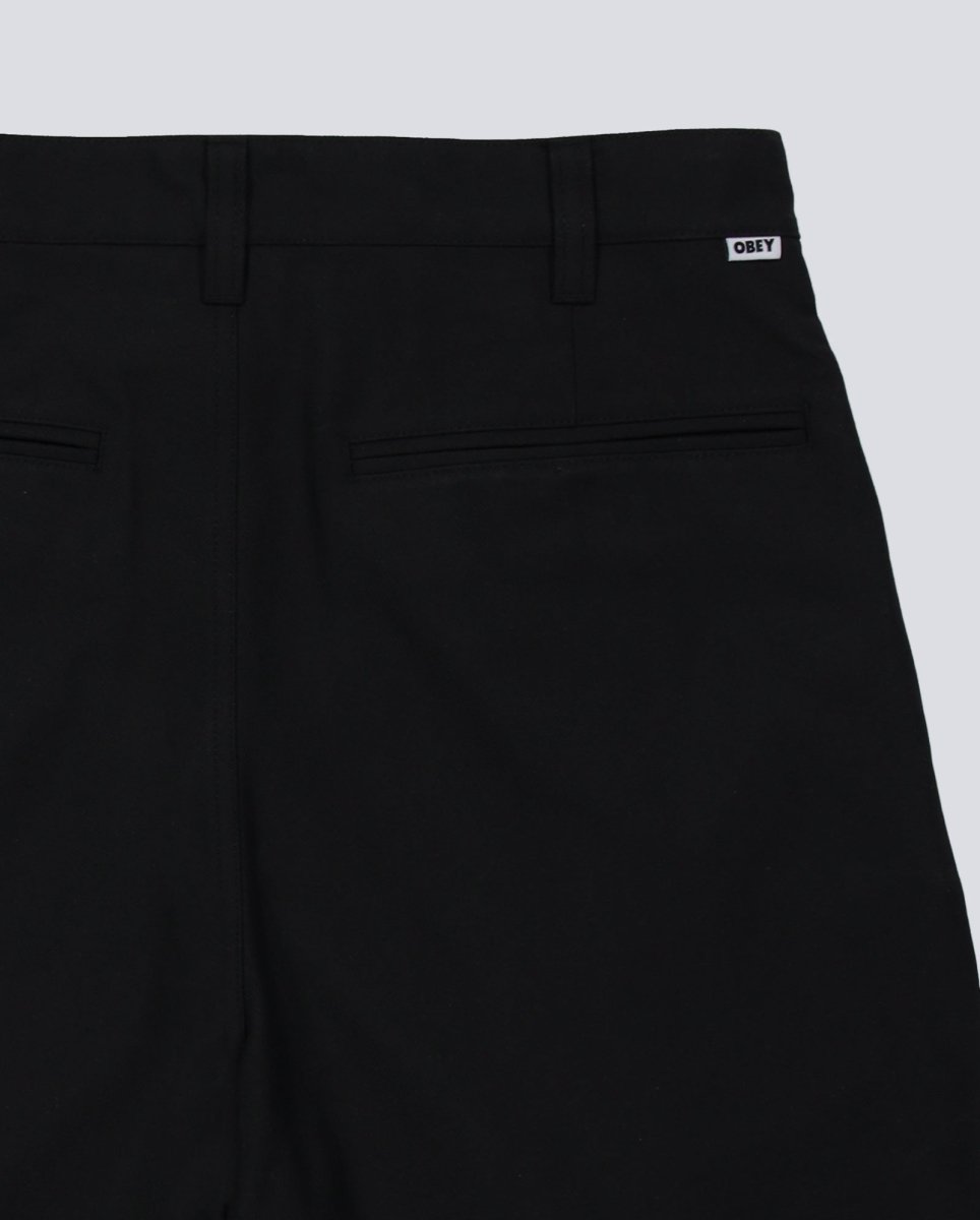 Pantalón Corto Obey Dean Pleated Negro Hombre 172100101-BLK