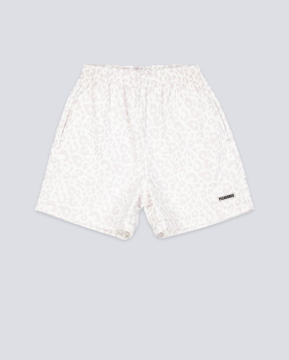 Pantalón Corto Pleasures Leopard Active Blanco Hombre P25SU033-WHITE