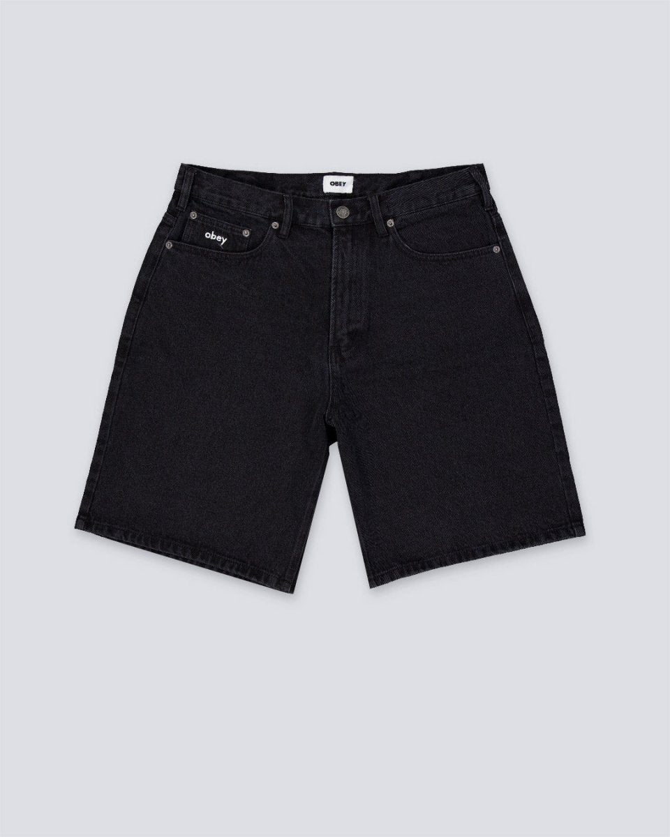 Pantalón Vaquero corto Obey Bigwig baggy Negro Hombre 172100090-FBL