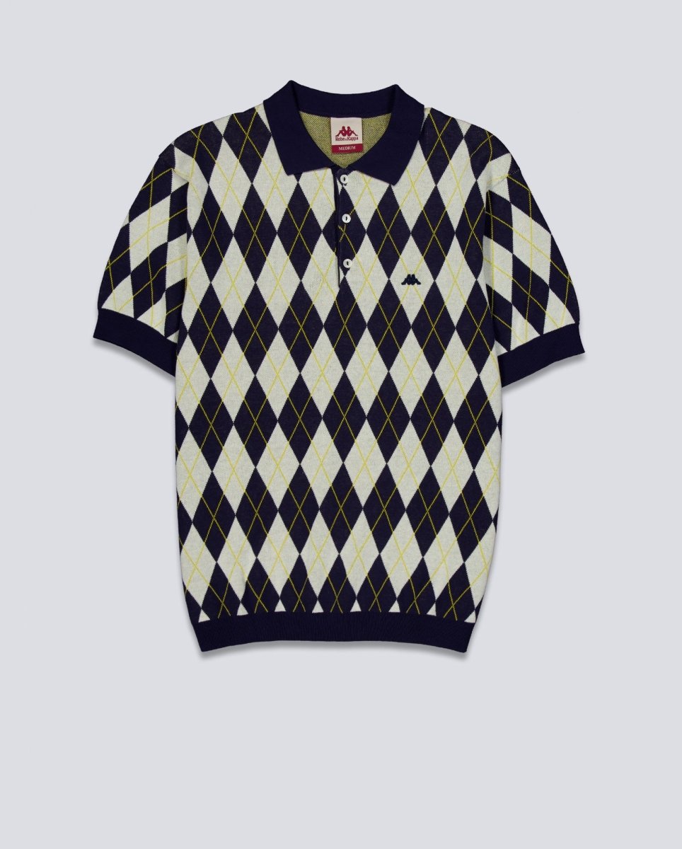 Polo Kappa Robe Giovani Argyll Azul Y Beige Unisex 66123XW-A00