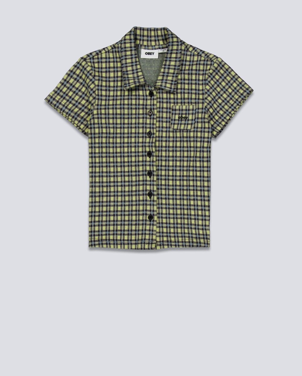 Polo Obey Lila Micro Check Amarillo Mujer 231090009-YWM