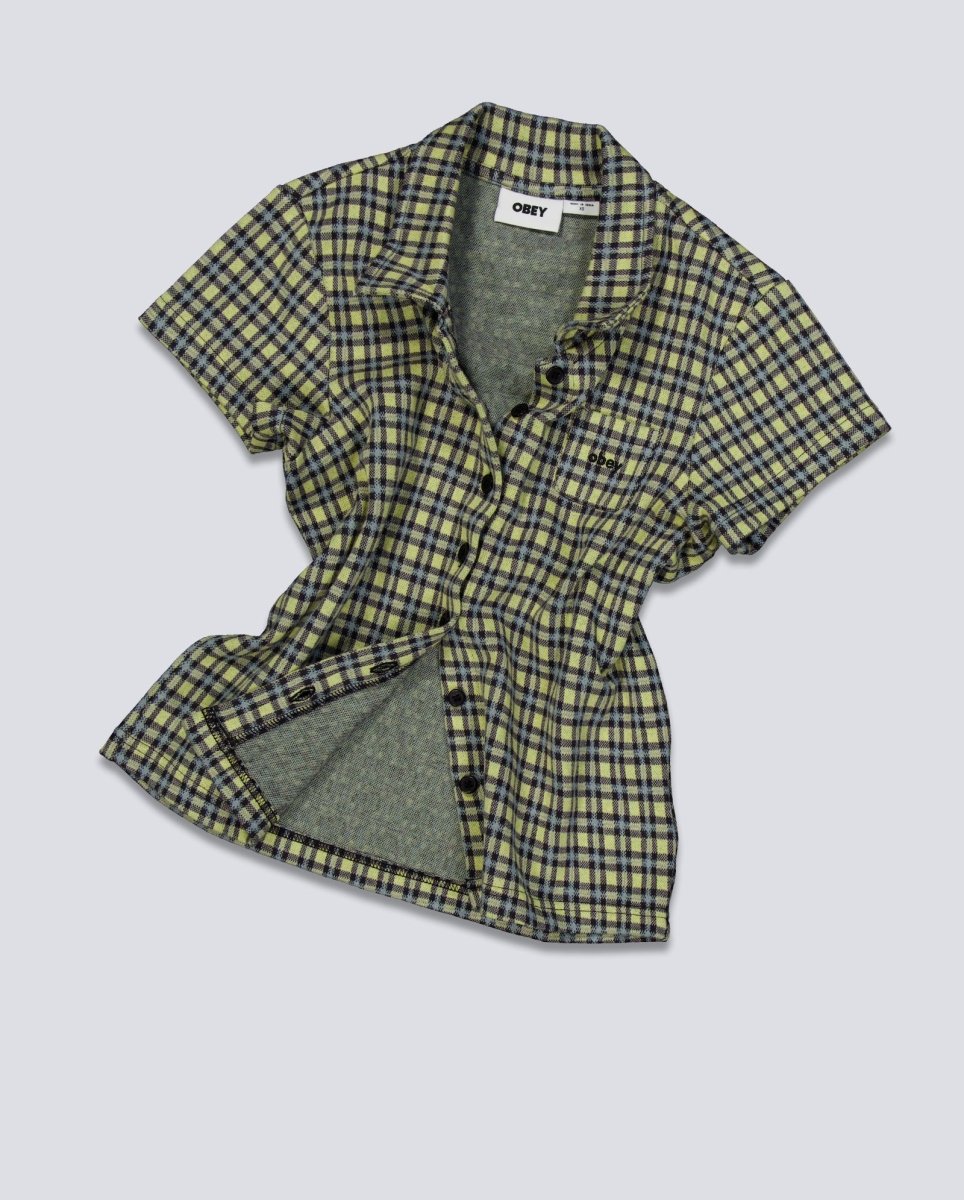 Polo Obey Lila Micro Check Amarillo Mujer 231090009-YWM