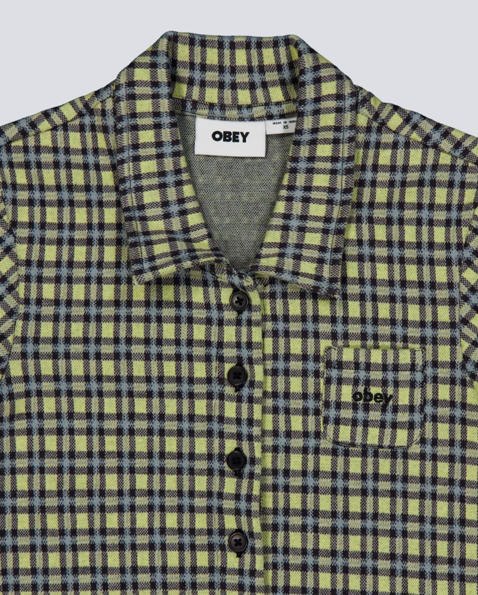 Polo Obey Lila Micro Check Amarillo Mujer 231090009-YWM