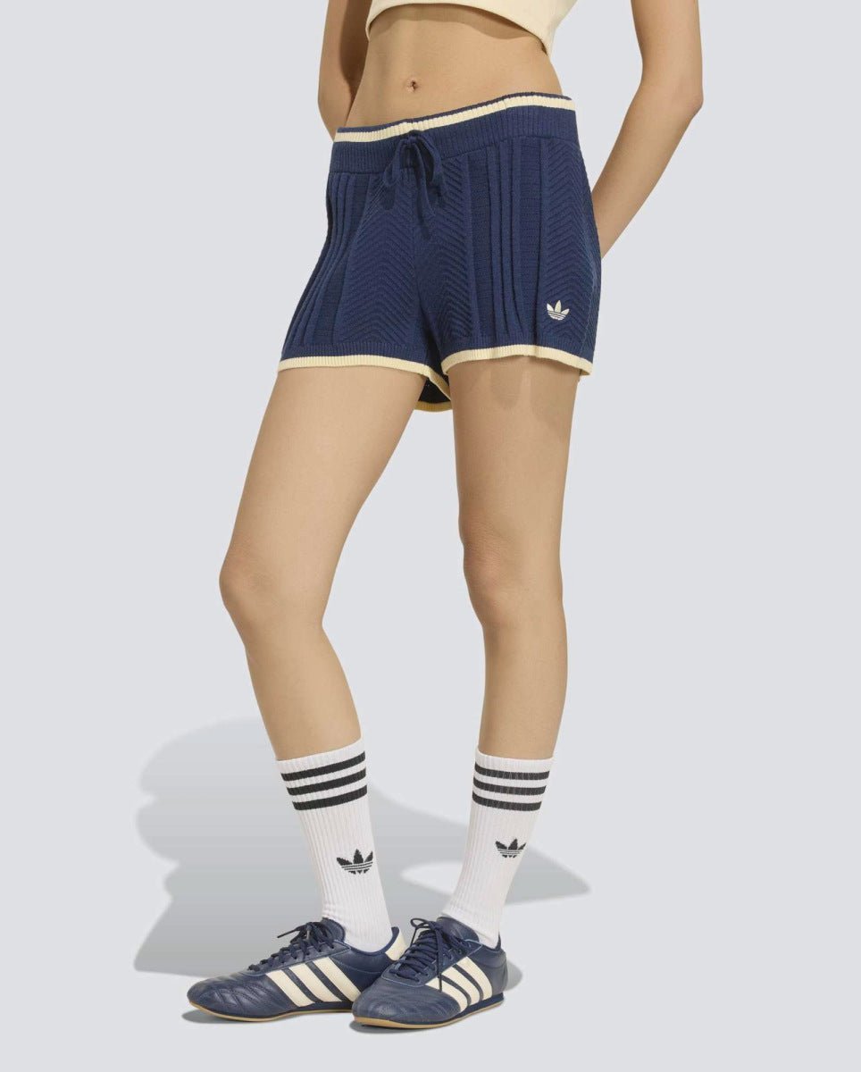 Short Adidas Punto Trenzado Azul Marino Mujer KR7050
