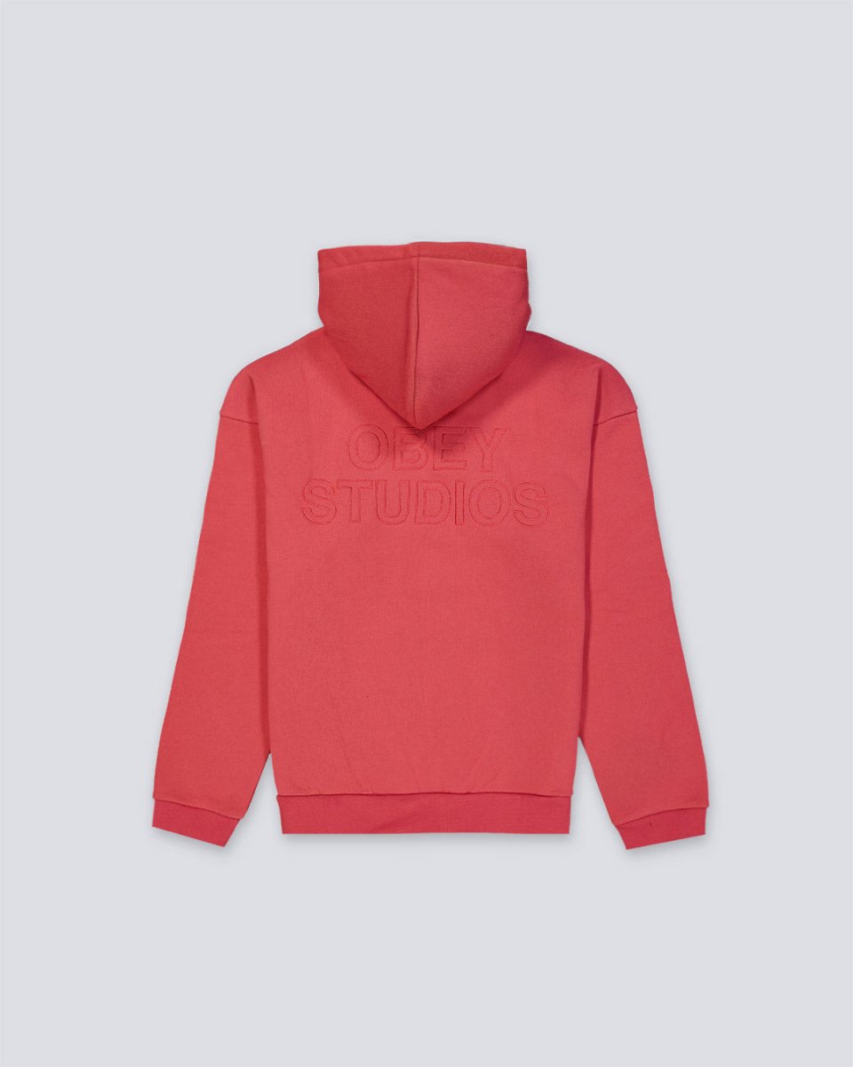 Sudadera Obey Studios Extra Heavy Hood Rojo Hombre 112470245-MIR