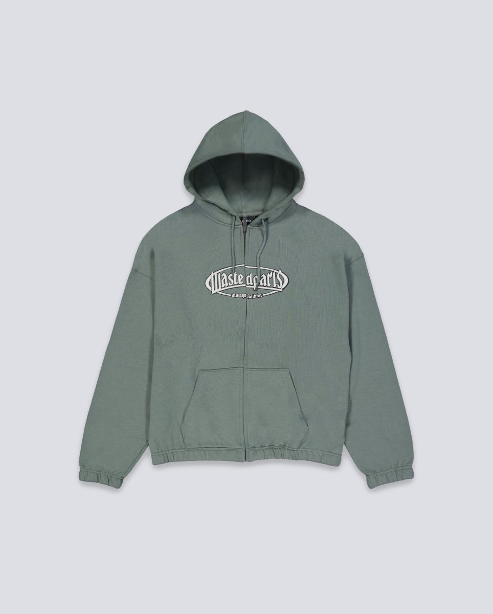 Sudadera Wasted Paris Yard Boxy Con Cremallera Verde Unisex WSTDSS25-40-LDNGRN