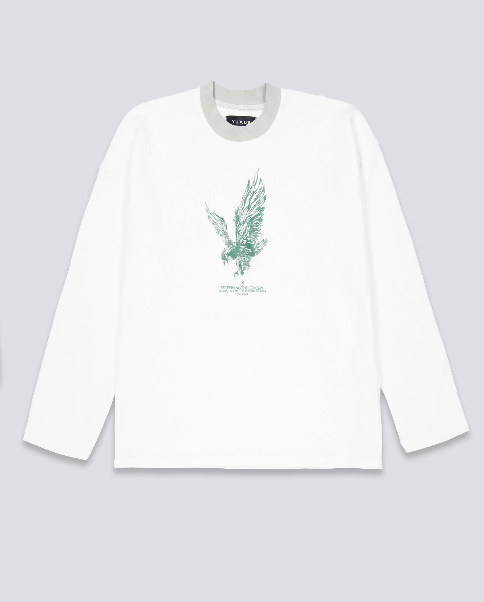 Sudadera Yuxus White Cronos Waffle Lonsleeve Blanco Unisex White Cronos Waffle Lonsleeve