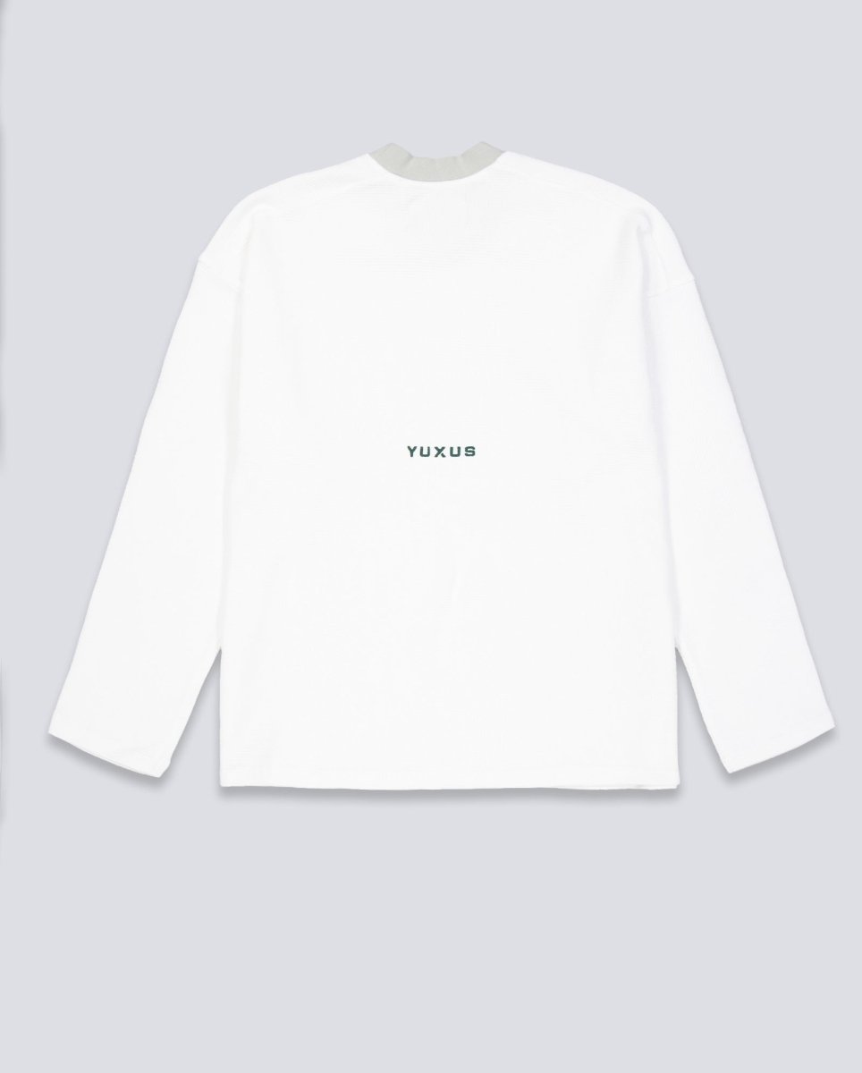 Sudadera Yuxus White Cronos Waffle Lonsleeve Blanco Unisex White Cronos Waffle Lonsleeve