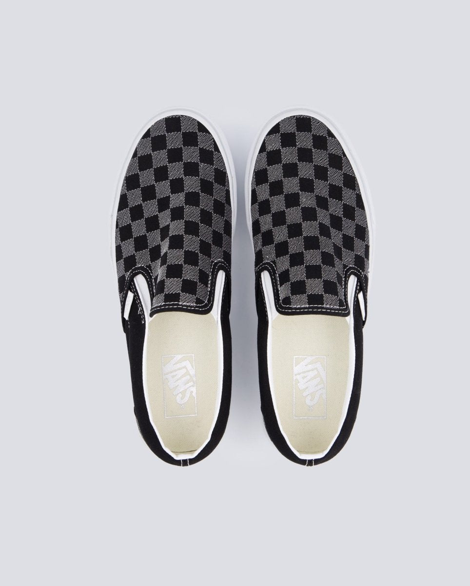 Vans Classic Slip-On Platform Metallic Gris Y Negro Mujer