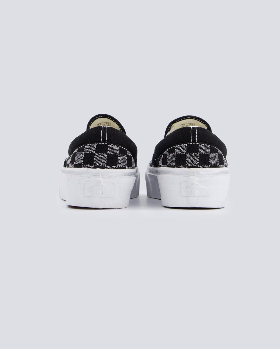 Vans Classic Slip-On Platform Metallic Gris Y Negro Mujer