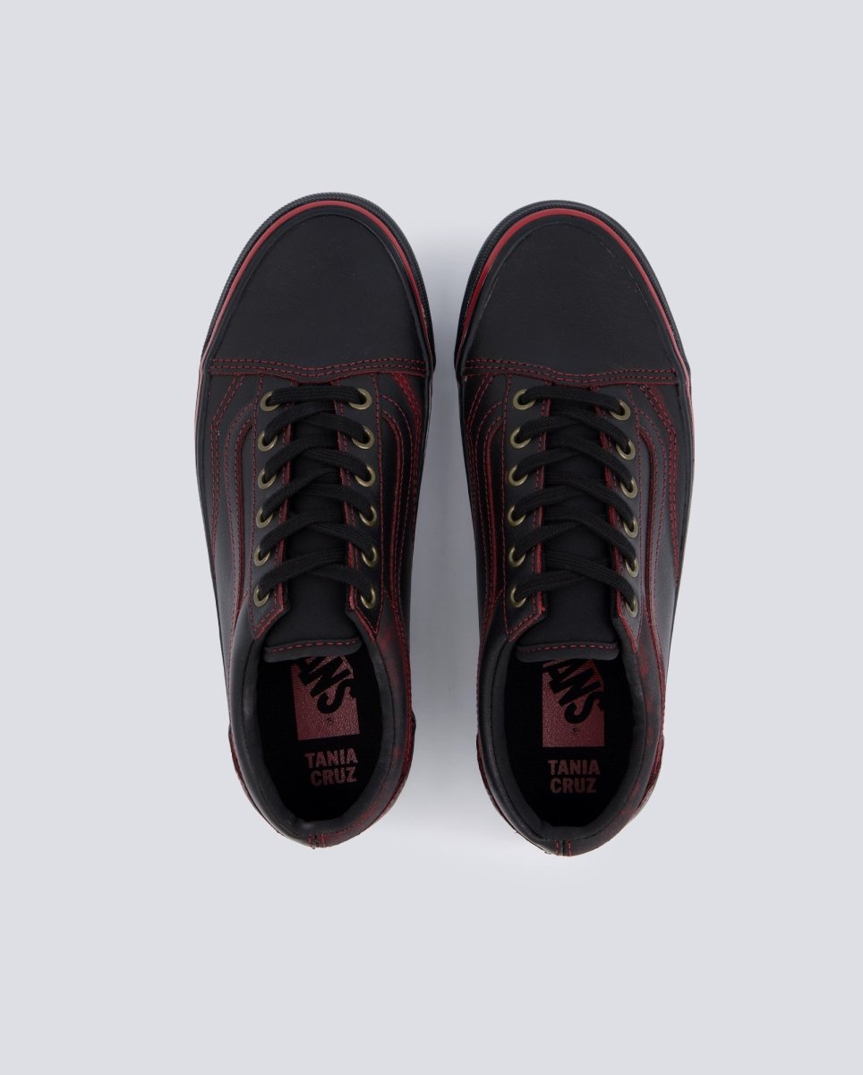 Vans Lx Old Skool Leather Negro Y Rojo Mujer VN000EDAKRK1 zapatillas