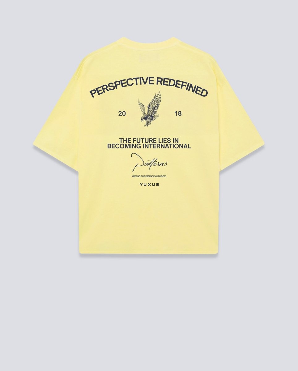 Camiseta Yuxus Flax Patterns Amarillo Unisex
