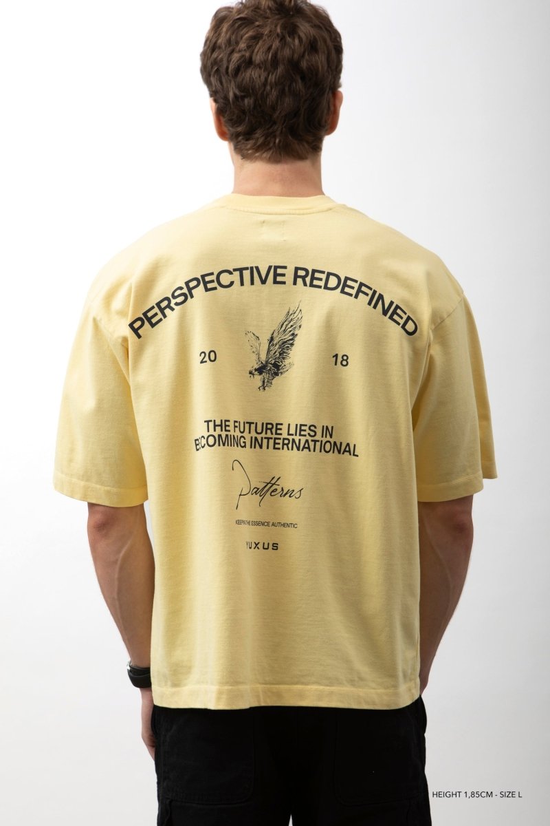 Camiseta Yuxus Flax Patterns Amarillo Unisex