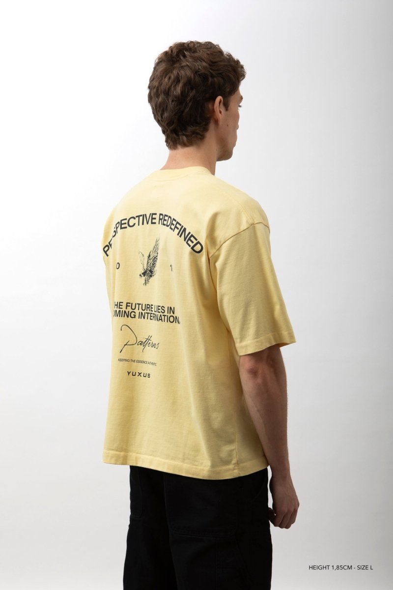 Camiseta Yuxus Flax Patterns Amarillo Unisex